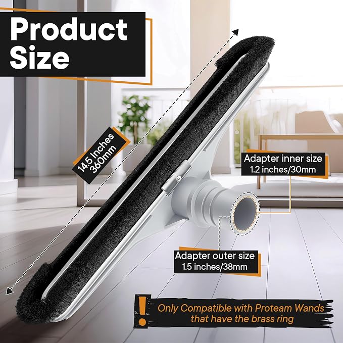Replacement Floor Tool Compatible with ProTeam 101446 E-Z Glide Backpack Vacuum,Compatible with Hoover C2401, 14" Multi-Surface Brush for Commercial Cleaner(1 Pack,Nylon Brush Pro)