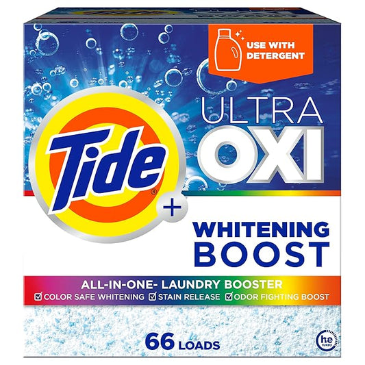 Tide Ultra Oxi Whitening Boost, 57 oz, All in One Laundry Booster, Color Safe Whitening, Stain and Odor Fighter
