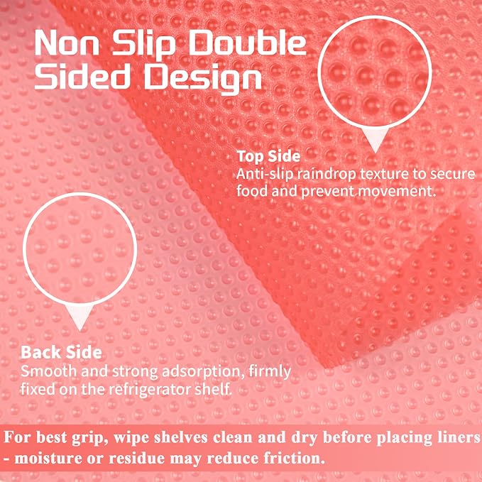 16 Pack Refrigerator Liners - 4 Semi-Translucent Colors Fridge Shelf Mats Non Slip Washable Drawer Cabinet Liners, Waterproof Fridge Shelf Liner, Kitchen Shelf Mats, Easy to Trim & Clean