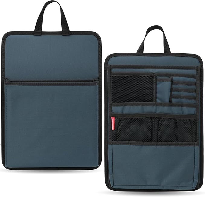 Slim Rugged Backpack Organizer Insert for Business Casual Men Women -13 Pockets,Padded Nylon,Max 14'' laptop-Grayish Blue