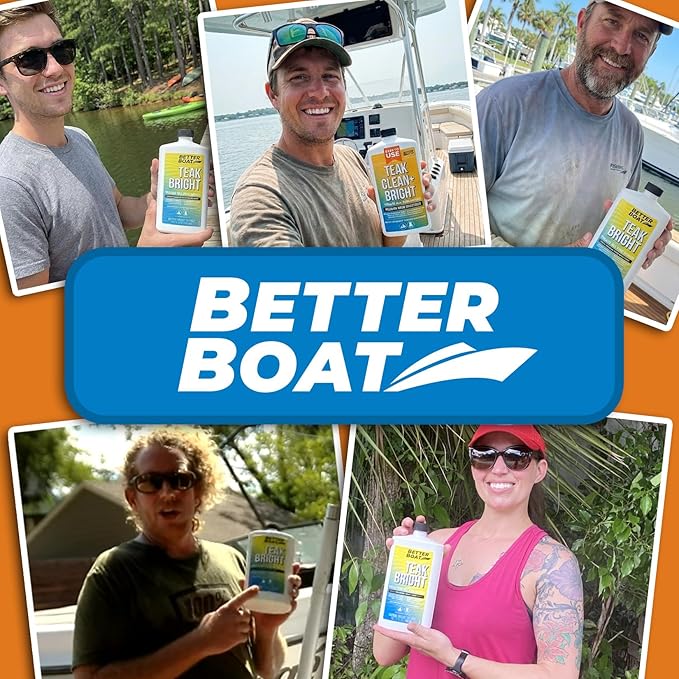 Better Boat Teak Cleaner and Brightener for Wood, Teak Oil or Sealer for Boats, Indoor Furniture, Shower Stools, and Outdoor Wood Furniture Restorer for Stains