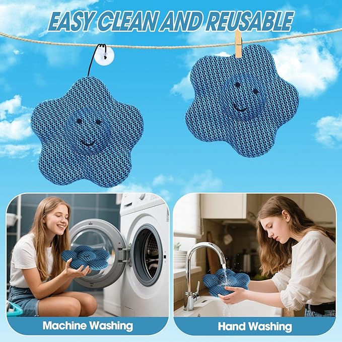 Hot Tub Scum Absorber, Hot Tub Accessories, Spa & Pool Scum Eliminating Balls,Hot Tub Scum Sponge for Hot Tub Oil Absorbing Sponge for Hot Tub Skimmer, Hot Tub Sponge Scum Remover (Flower)