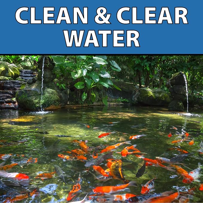 CrystalClear BioClarifier Small Pond & Water Garden Clarifier, 12 Packets | Cleaner for cloudy water with beneficial microbe treatment to improve water clarity; fish, plant & pet safe