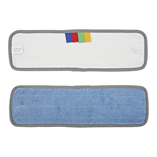 Boardwalk Microfiber Mop Head, Blue, 18 x 5, Split Microfiber, Hook and Loop Back, Dozen