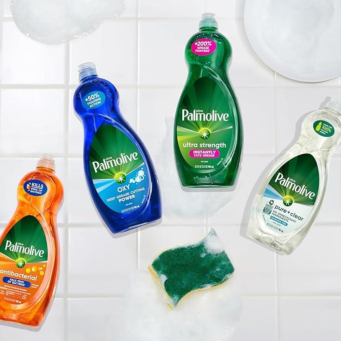 Palmolive Ultra Dishwashing Liquid Dish Soap, Oxy Power Degreaser - 32.5 Fl Oz (Pack of 4)