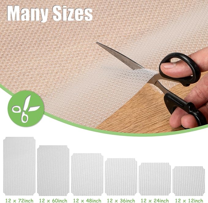 Wire Shelf Liner 12x197'' Clear Shelf Liner Kitchen,Cabinets,Drawer Liner, Cupboard, Under Sink, Pantry,Non-Adhesive Liner,Stain-Proof Shelf,1.2mm Thicken/Waterproof/Anti-Slip Liners