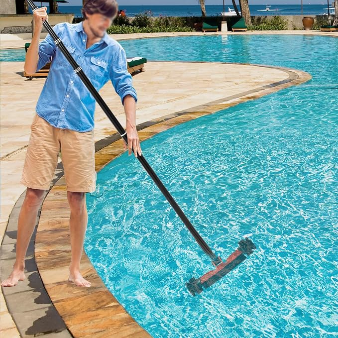 pool pole-Swimming pool pole carbon fiber, pool skimmer carbon fibre, Telescopic swimming pool cleaning rod, advanced adjustable telescopic rod, used for skimming nets, vacuum heads (15 Feet)