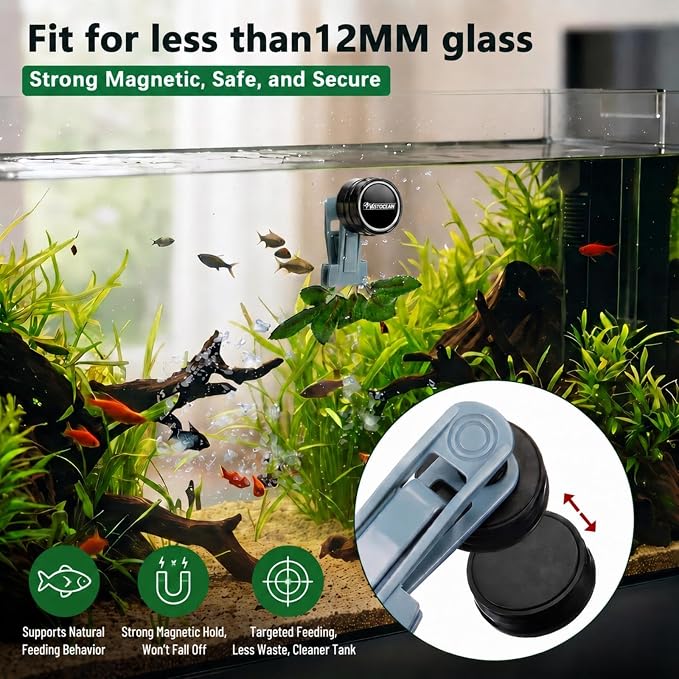 Blulu 2 Pcs Magnetic Seaweed Feeding Clips Saltwater Aquarium Tank Accessories Algae Magnet Seaweed Feeder for Fish and Aquatic Pets, Automatic Fish Feeder