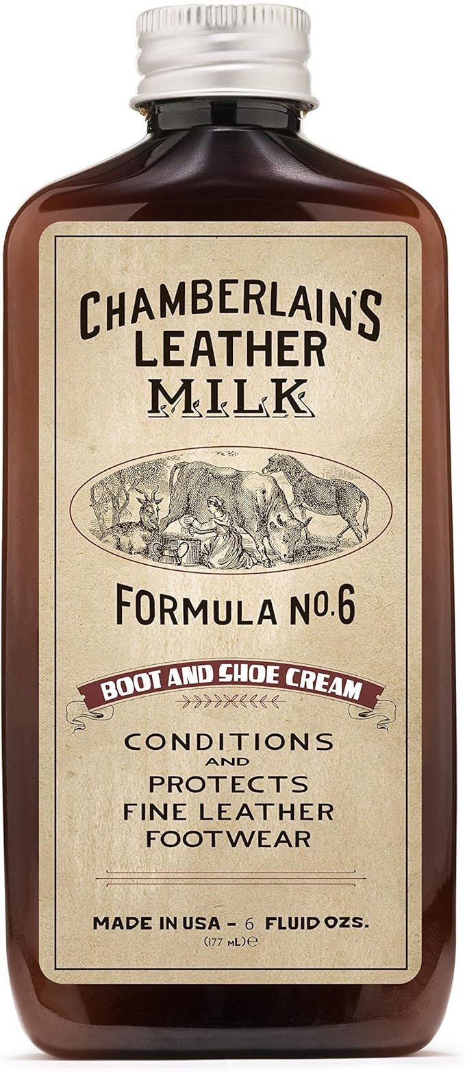 Leather Milk Leather Boot & Shoe Conditioner and Cleaner - No. 6 - All-Natural, Non-Toxic Shoe Care Cream Made in The USA. 2 Sizes. Includes Polishing Applicator Pad!