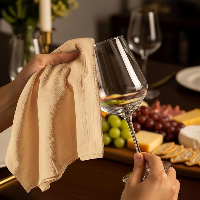 Utopia Kitchen Beige Flour Sack Towels [12 Pack - 28 x 28 Inch] 100% Cotton Tea Towels for Cleaning & Drying - Highly Absorbent Kitchen Dish Cloth