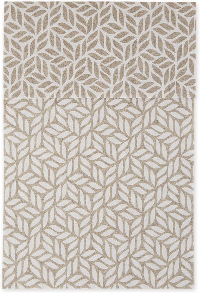 DII Fridge Liner Collection Non-Adhesive, Cut to Fit, 12x24, Stone Abstract Leaf, 6 Piece