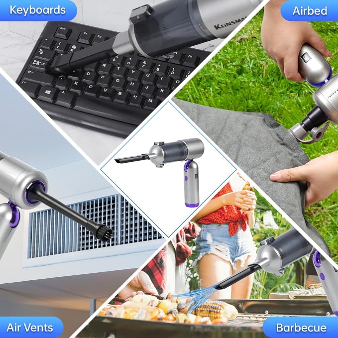 Bug Vacuum Catcher, Mini Handheld Car Vacuum Portable Cordless, 180° Foldable, 17KPa Powerful Suction, Rechargeable Cleaner for Insects, Spiders, Home, Travel & Garden, AeroVac Car Vacuum V15 Pro