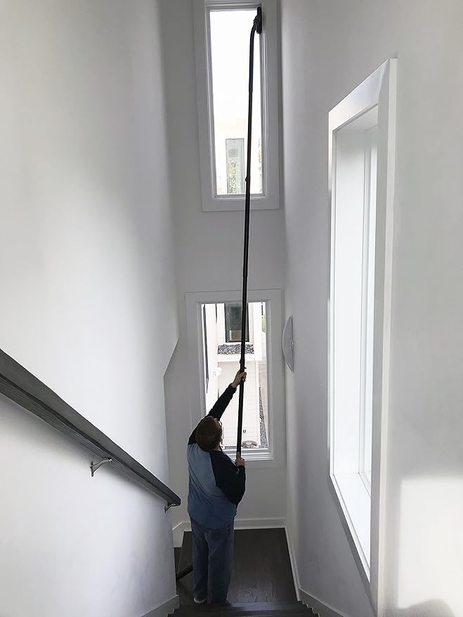 Cen-Tec Systems 35 Ft. High Reach Vacuum Attachment Kit with 3 Carbon Fiber Poles and Storage Straps Black