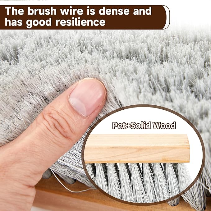 Maxdot 2 Pcs 36" Push Broom with Stainless Steel Telescopic Handle,Polypropylene Bristles, Heavy Duty Push Large Broom with Handle for Smooth-Surface Home and Garage Sweeping