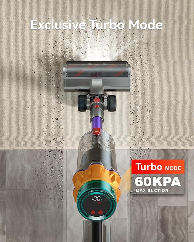 Cordless Vacuum Cleaner, 55KPA 650W 65Mins Extra-Large Dust Cup Cordless Stick Vacuum, Rechargeable Vacuum Cleaner with Self-Standing, Vacuum Cleaners for Home, Hardwood Floor, Carpet, Pet Hair