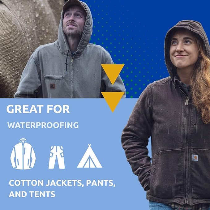Nikwax Cotton Proof, 1000ml, Waterproofing for Cotton, Polycotton, and Canvas, Adds Water Repellency