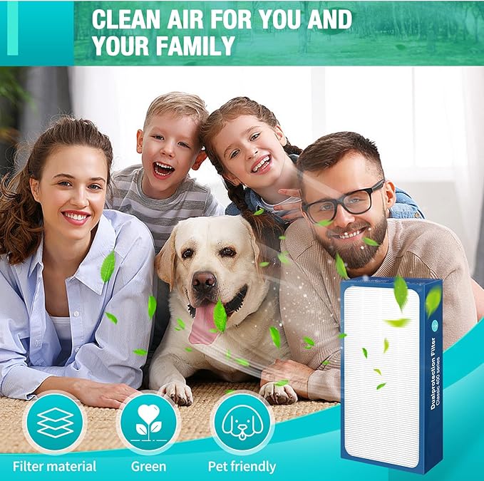 2Pack Classic 400 Series Replacement Filter,Compatible with Blueair 400 Series Air Purifier Filter,2-in-1Pre-Filter H13 Ture HEPA Filter,Part #480i,402,403,405,410,450E Replacement Filter (400 2 Blue)