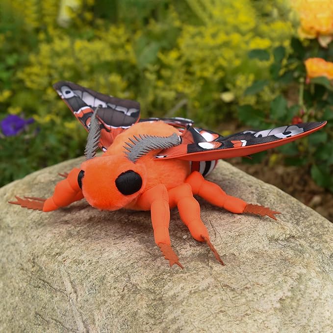 Cecropia Moth Plush Toy, Giant Robin Moth Stuffed Animals 26in, Realistic Soft Big Moth Plushie Model Toy, Unique Plush Gift Collection for Kids