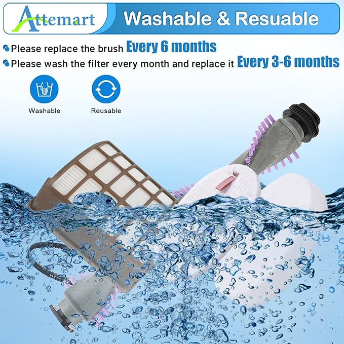 NV70 Brushroll Belt Filter Replacement Part for Shark Navigator Professional Vacuum NV80 NV90 NV95 NV71 UV420 Kit, 1 Brush Roller, 1 Post-motor+ 2 Foam & Felt Filter, 2 Belts, 1 Pair Wheels