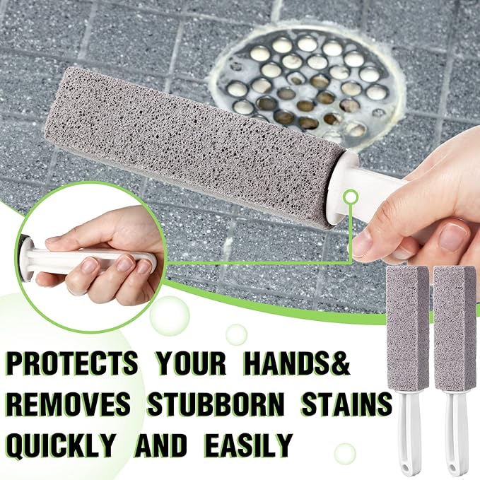 Vesici 20 Pieces Pumice Cleaning Stone with Extra Long Handle Pumice Stone Toilet Bowl Cleaner for Toilet, Bathtubs, Sinks, Swimming Pool, Grills, Kitchen, Household Cleaning