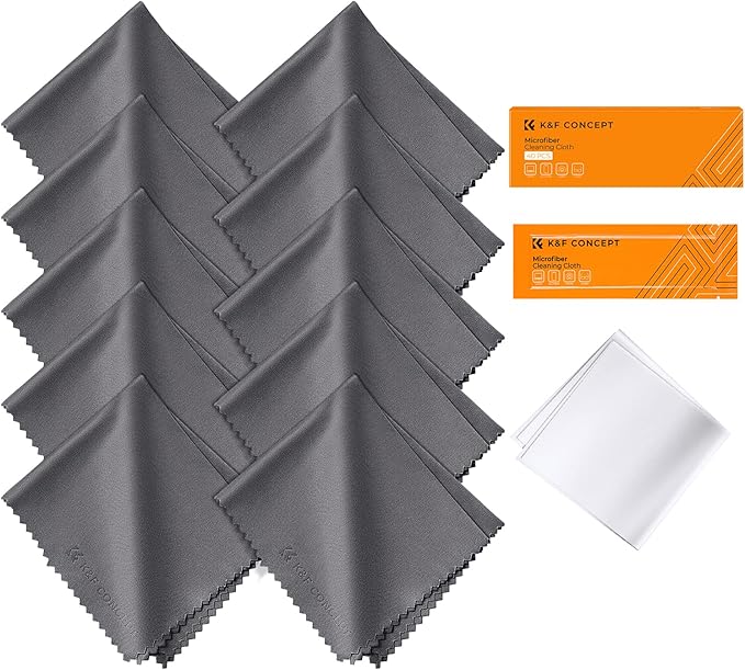 K&F Concept Lens Cleaning Cloth（15cm x 18 cm）, Microfiber Cleaning Cloth for Cleaning Camera Lenses, Glasses, Screens, Cameras, Eyeglasses, LCD TV Screens, Tablets Washable