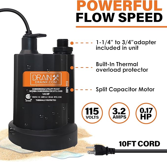 DrainX Tankless Water Heater Descaling Flush Kit - 3.5 Gallon Bucket, Heavy Duty 1/6 HP Pump, Steel Hoses, Maintenance Card, Instructions - Just add Vinegar or Descaler!