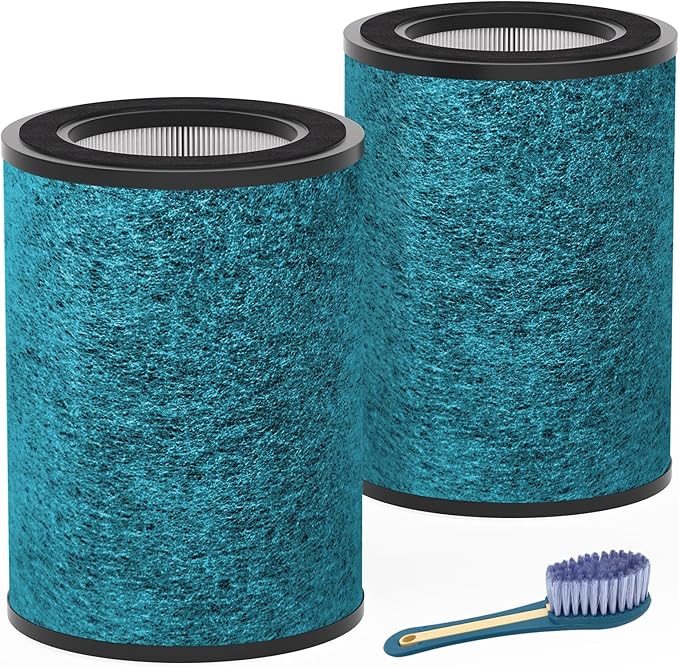 2 Pack HP301 HP302 Replacement Filter Compatible with Shark HP300 Series &HC502 Air Purifier MAX,HP200 Series Air Puri-fier MAX, 3-in-1 H13 Grade True HEPA Filter