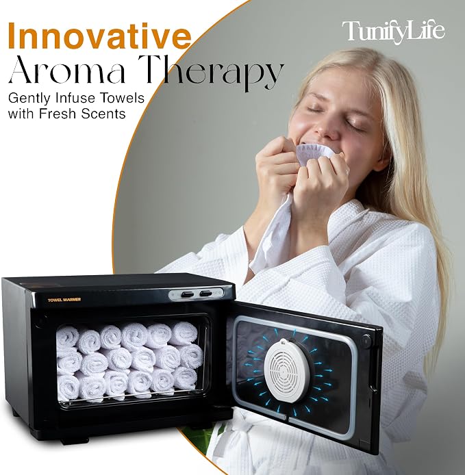 Hot Towel Warmer for Spa - 8L Hot Towel Cabinet - High Temperature Spa Towel Warmer with Aroma Holder, Suitable for Salon, Bathroom, Barber, Fast-Heating Mechanism