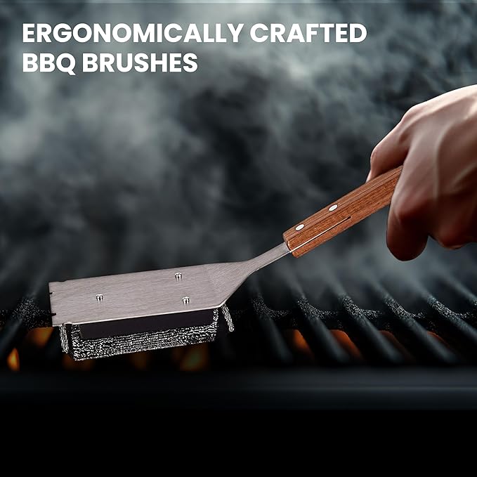 Bristle-Free Brush & Scraper Replacement Head – Joona Refill for BBQ Cleaning – Safe No-Scratch Grill Cleanser – Heavy-Duty Barbecue Tool – Pack of 1