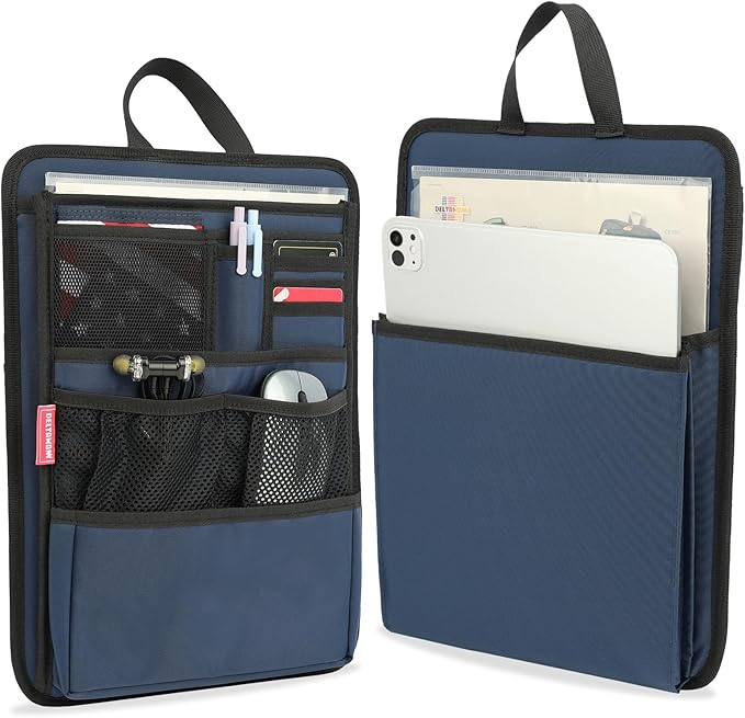 Slim Rugged Backpack Organizer Insert for Business Casual Men Women -13 Pockets,Padded Nylon,Max 14'' laptop - Navy