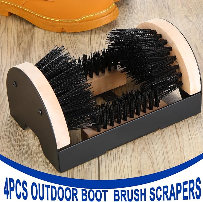 Sliner Boot Brush Scraper Outdoor Heavy Duty Shoe Cleaner Brush Boot Scraper for Sneaker Mud Cleaning Supplies(4 Pieces)