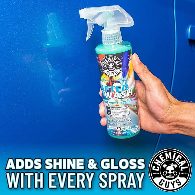 Chemical Guys CWS_101_64A Car Wash, Dry & Shine Bundle - Maxi-Suds II Foaming Car Wash Soap, 64 oz (Half Gallon), Cherry Scent + After Wash Gloss Boosting Drying Aid (16 oz) (2 Items)