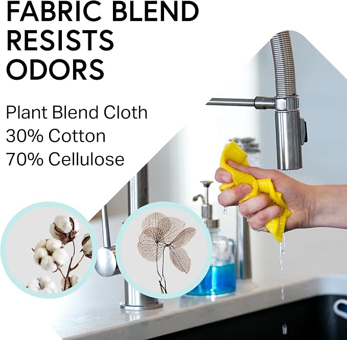 Swedish Wholesale Dishcloths Reusable 8" x 7" Sponge Cloths, Bulk 10 Pack of High Absorbent Cellulose Dish & Kitchen Cleaning Hand Towels, Wring to Dry & Machine Wash, Odor Resistant, Lime