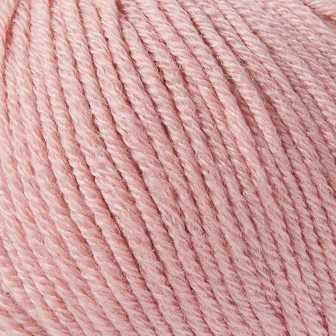 100% Merino Wool Yarn, 6-Ply Luxurious and Soft Yarn for Hand Knitting & Crocheting, 1.76 OZ/50g, 127 yds/116 Meters (Light Pink, 3 Balls)