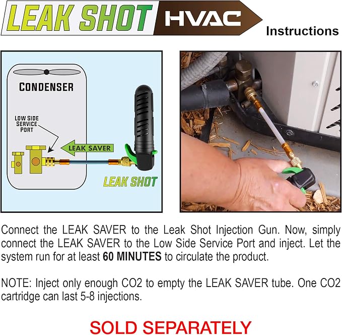 Leak Saver AC Drain Line Cleaner Tool & Leak Sealant Injector | Condensate Line Co2 Drain Gun | AC Drain Line Unclogger