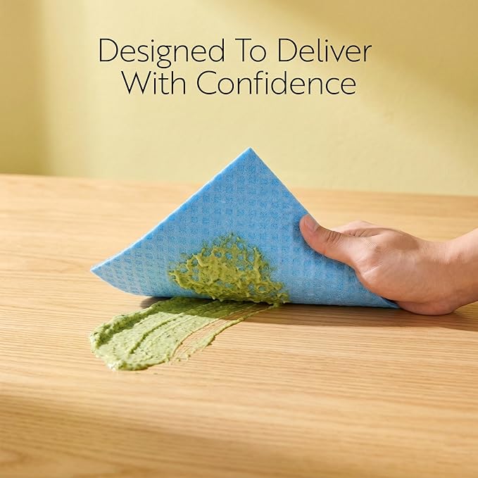Restaurantware Swedish Dishcloths Pack of 200 Cellulose Reusable Absorbent Blue Kitchen Towels, Washable Quick-Dry Dish Towels, Sustainable Blue Cleaning Cloths Super-Absorbent Biodegradable Odorless
