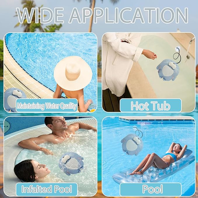 Hot Tub Scum Absorber - Sea Lion Hot Tub Floating Sponge - Scum Remover - Reusable Hot Tub Scum and Oil Absorbing Sponge to Keep Water Clean - Light Blue