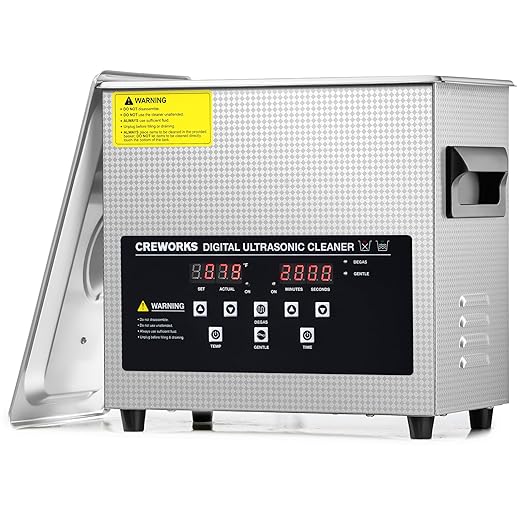 CREWORKS 3L Digital Ultrasonic Cleaner with Degas & Gentle Modes, 0.8 gal. Ultrasonic Cleaning Machine, 120W Professional Ultrasound Cleaner with 150W Heater & 1-30 min. Timer for Glasses Toys Tools