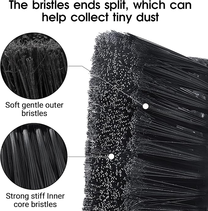 Masthome 24" Push Broom with Stiff Bristles,& 32'' Commercial Dust Mop, 60'' Adjustable Flat Mop with Long Handle, 1 Cotton & 2 Microfiber Mop Pads