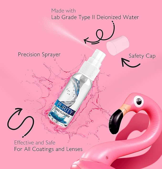 Purity Eyeglass Lens Cleaner - Refill Lens Cleaning Cubitainer - Safe for All Lenses (AR Coated Included), Eyeglasses and Screens - Made in USA - Clear, 2.5gal