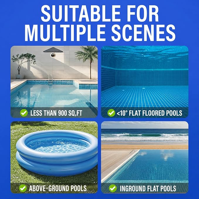 Starrybot Cordless Robotic Pool Cleaner, Portable Swimming Robotic Pool Vacuum Self-Parking Technology,150Mins Runtime,Pool up to 900 Sq.Ft, Ideal for Above-Ground Pools(PC01B05)