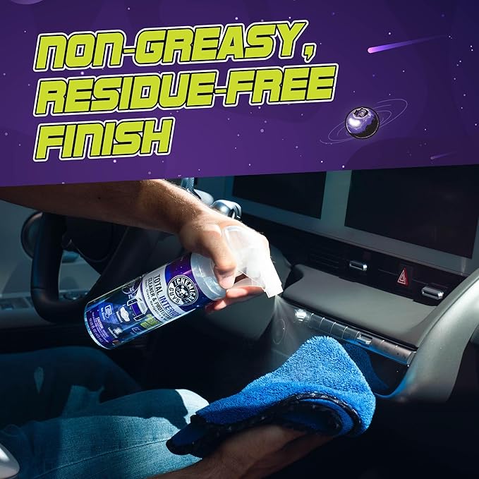 Chemical Guys Total Interior Cleaner & Protectant - 2 Pack (16 oz Each) All-in-One Car Interior Cleaner for Dash, Seats, Carpet, Glass, Vinyl, Leather, and Plastic - Galactic Scent