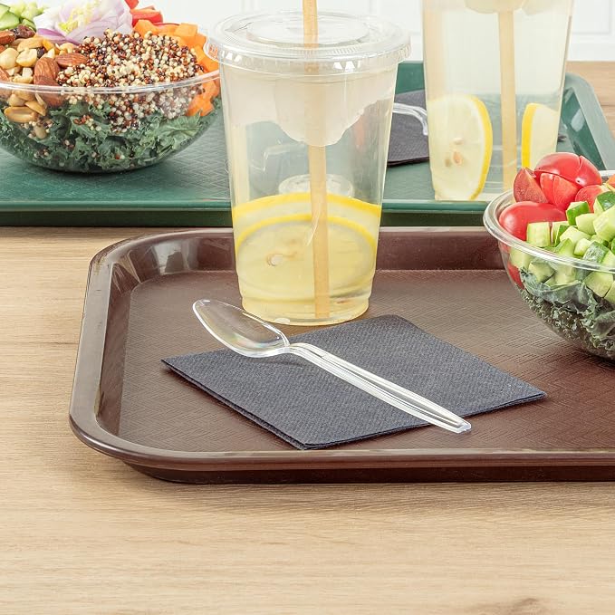 Restaurantware Moderna 7.3 Inch Disposable Spoons 250 Recyclable Clear Plastic Cutlery - Crack-Resistant For All Types Of Meals Clear Plastic Plastic Spoons