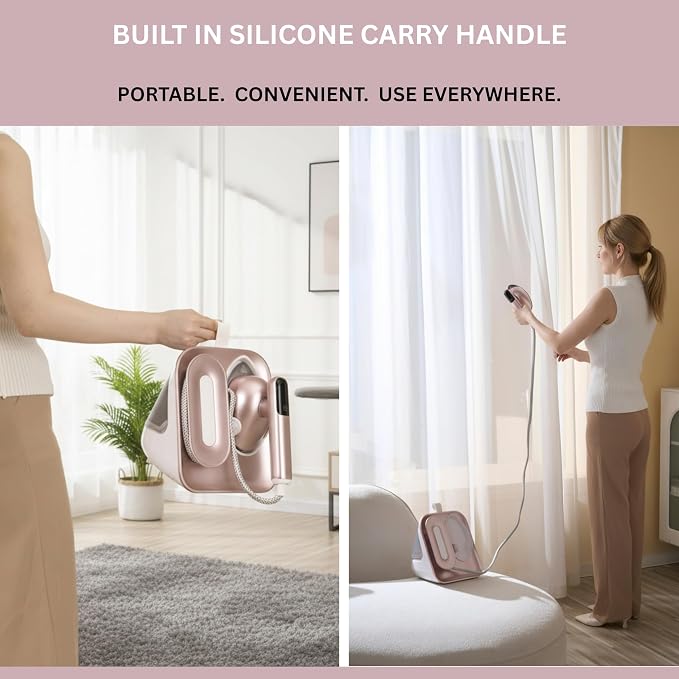 SALAV DuoPress Smart Deluxe Steam Station, Garment Steamer & Iron (C-Rose Gold)