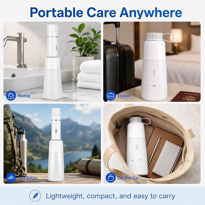 Electric Portable Bidet 800mAh, Rechargeable Portable Bidet for Travel 450ML, IPX7 Waterproof, Convenient for Travel, Camping, Hiking, Outdoor Enthusiasts & RV Users