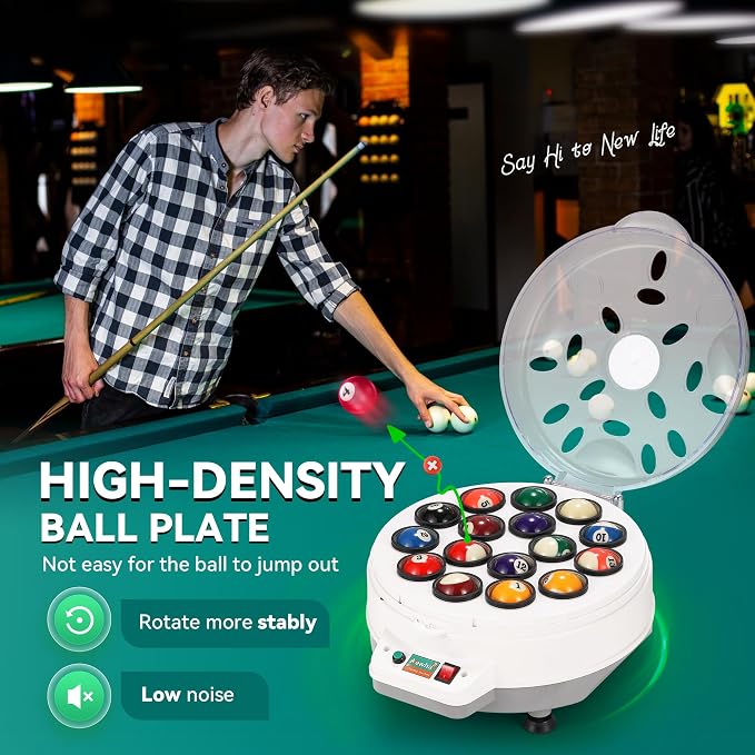 Newhai Upgraded Billiard Ball Cleaner Machine 16 Balls Pool Ball Cleaning Machine Electric Pool Ball Polisher 110v
