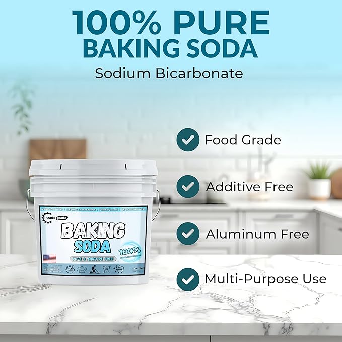 TradeGrade Pure Baking Soda Powder (1 Gallon) Food-Grade Sodium Bicarbonate Powder for Cooking, Cleaning & Deodorizing