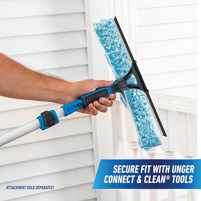 Unger Professional Connect & Clean 3’-6’ Aluminum Telescopic Extension Pole with Locking Cone & Quick-Flip Clamp – Compatible with Cleaning Tool Attachments, Window Cleaning & Dusting Tool