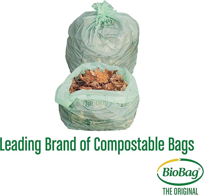 BioBag Compostable Lawn & Leaf Yard Waste Bags, 33 Gallon, 10 count (pack of 2)