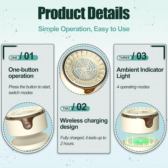 Fruit and Vegetable Washing Machine,Waterproof Fruit and Vegetable Cleaner, Latest Titanium Electrolysis Purification Wireless Charging Suitable for Washing Fresh Produce (Khaki)
